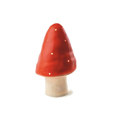 Heico red toadstool lamp for children's rooms, designed and made in Germany and available at Bobby Rabbit.
