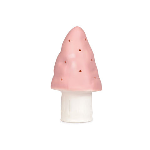 Heico pink toadstool lamp for children's rooms, designed and made in Germany and available at Bobby Rabbit.