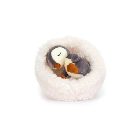 Hibernating Penguin Soft Toy, designed and made by Jellycat and available at Bobby Rabbit. Free UK Delivery over £75