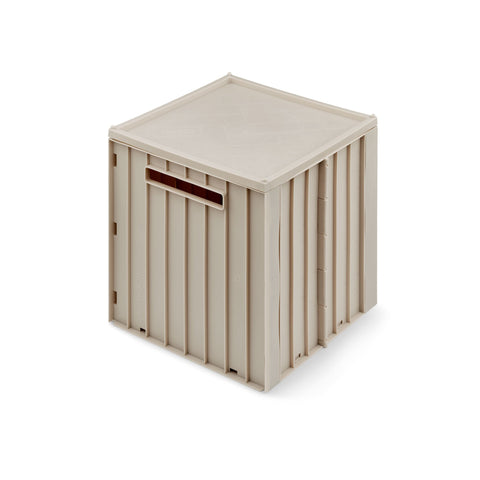 Liewood Elijah Square Storage Box with Lid - Sandy, available at Bobby Rabbit. Free UK Delivery over £75
