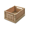 Liewood Weston Set of 2 Medium Storage Crates with Lid - Oat, available at Bobby Rabbit. Free UK Delivery over £75