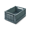 Liewood Weston Set of 2 Medium Storage Crates with Lid - Whale Blue, available at Bobby Rabbit. Free UK Delivery over £75