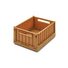 Liewood Weston Set of 2 Small Storage Crates with Lid - Golden Caramel, available at Bobby Rabbit. Free UK Delivery over £75