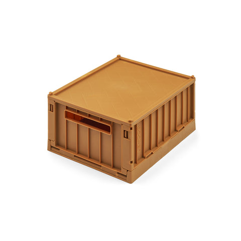 Liewood Weston Set of 2 Small Storage Crates with Lid - Golden Caramel, available at Bobby Rabbit. Free UK Delivery over £75