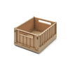 Liewood Weston Set of 2 Small Storage Crates with Lid - Oat, available at Bobby Rabbit. Free UK Delivery over £75