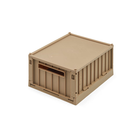 Liewood Weston Set of 2 Small Storage Crates with Lid - Oat, available at Bobby Rabbit. Free UK Delivery over £75