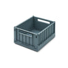 Liewood Weston Set of 2 Small Storage Crates with Lid - Whale Blue, available at Bobby Rabbit. Free UK Delivery over £75