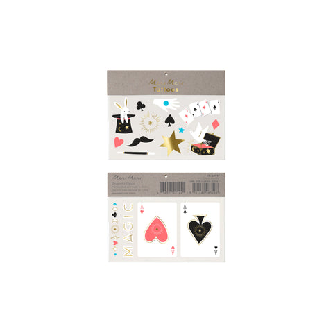 Magic Tricks Tattoos by Meri Meri, available at Bobby Rabbit. Free UK Delivery over £75