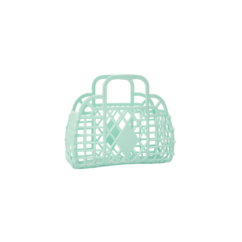 Mini Mint Retro Basket by Sun Jellies, perfect for storing away those little treasures! Available at Bobby Rabbit. Free UK Delivery over £75