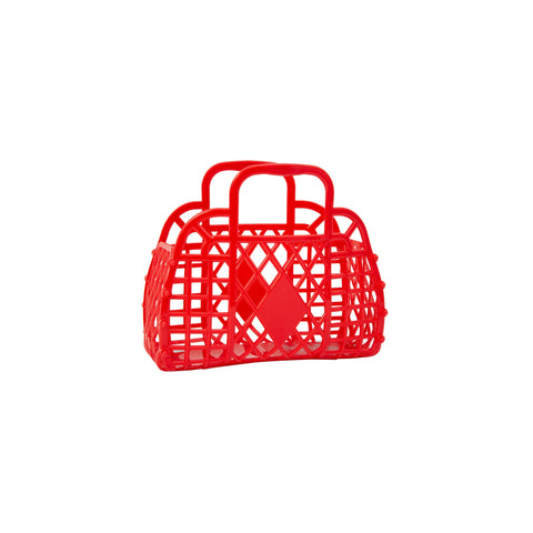 Mini Red Retro Basket by Sun Jellies, perfect for storing away those little treasures! Available at Bobby Rabbit. Free UK Delivery over £75