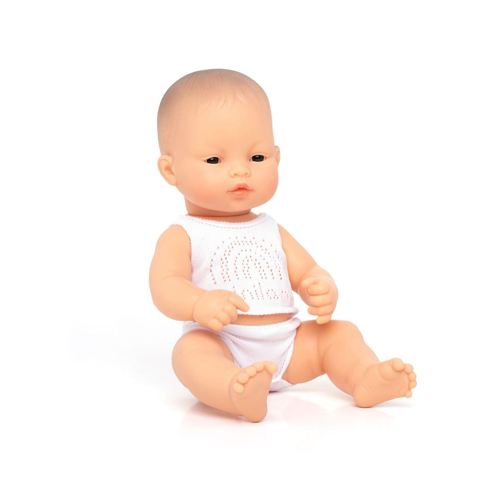 Miniland Baby Boy Doll 32cm - Asian, available at Bobby Rabbit. Free UK Delivery over £75