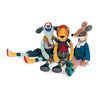 Niko Ferret, Romeo Lion and Pablo Elephant Soft Toys by Moulin Roty, available at Bobby Rabbit.