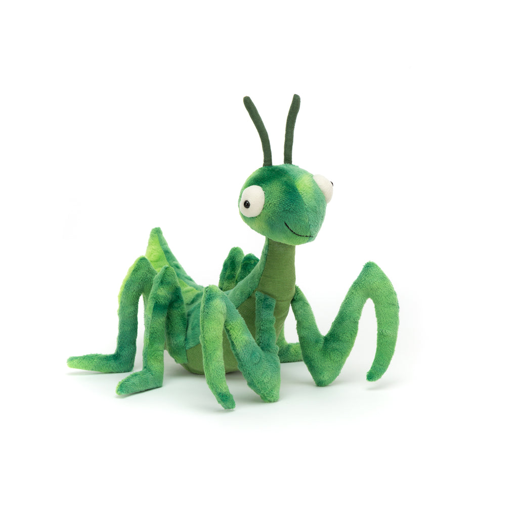 Penny Praying Mantis Soft Toy, designed and made by Jellycat and available at Bobby Rabbit.