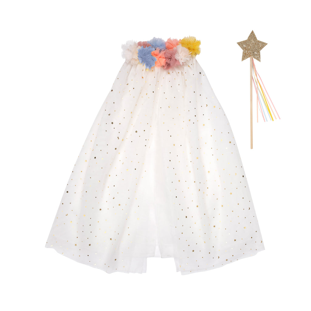 Pom Pom Cape Dress Up Set by Meri Meri, available at Bobby Rabbit. Free UK Delivery over £75