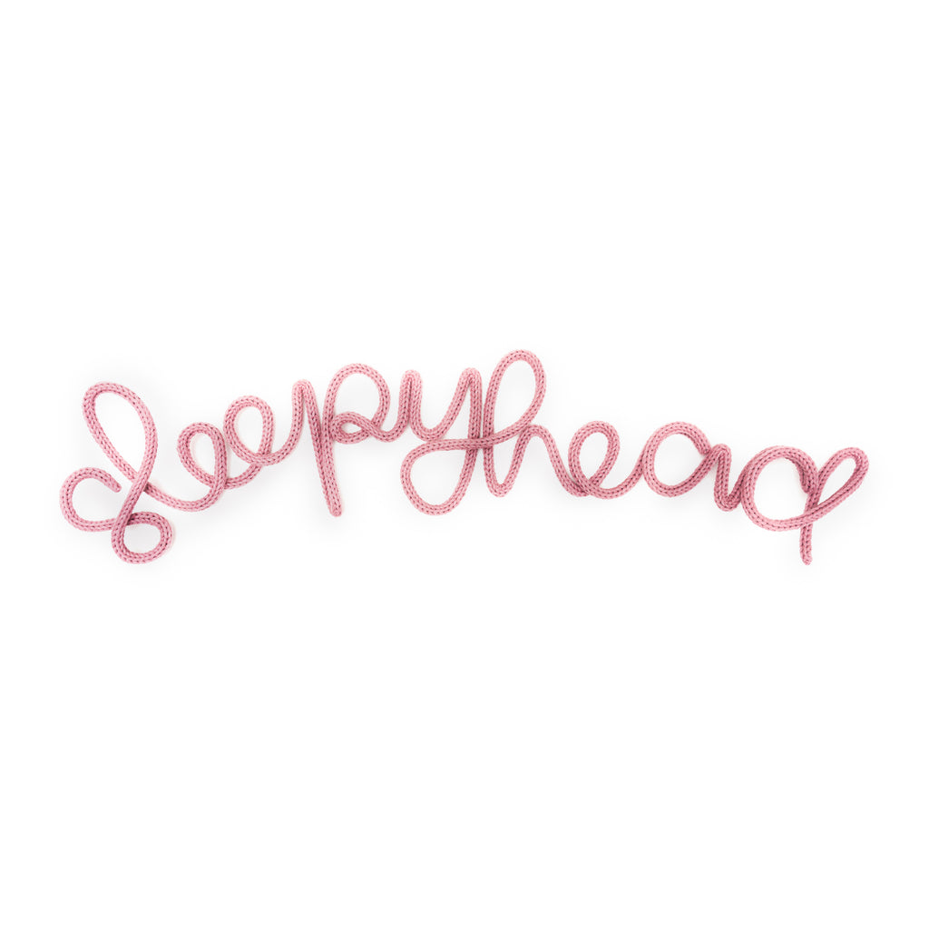 'Sleepyhead' Wall Decoration - Dusty Rose by Hey Kiddo, available at Bobby Rabbit. Free UK Delivery over £75
