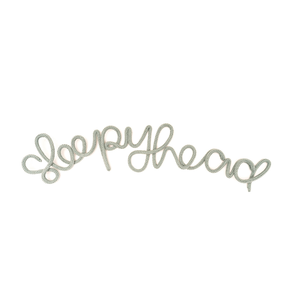 'Sleepyhead' Wall Decoration - Sage Green by Hey Kiddo, available at Bobby Rabbit. Free UK Delivery over £75
