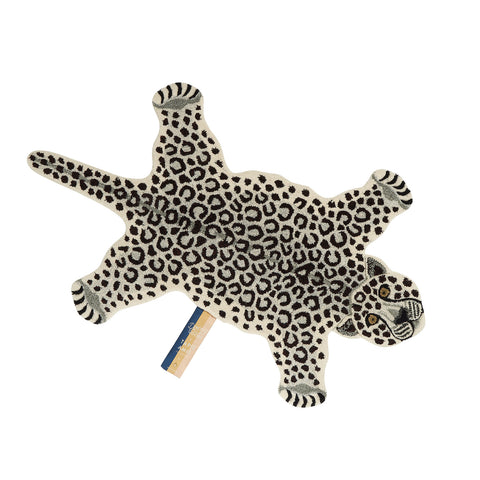 Snowy Leopard Rug (Large) by Doing Goods, available at Bobby Rabbit. Free UK Delivery over £75