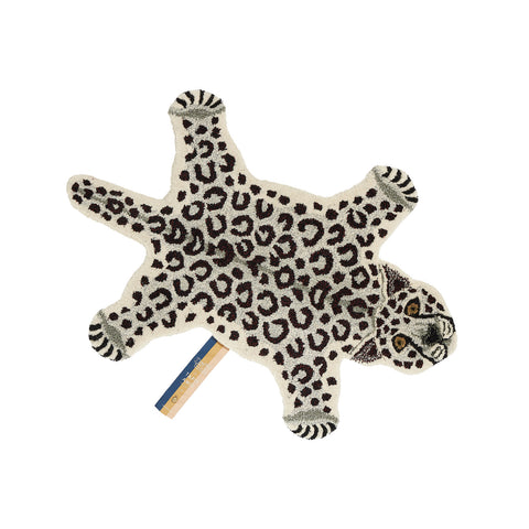 Snowy Leopard Rug (Small) by Doing Goods, available at Bobby Rabbit. Free UK Delivery over £75