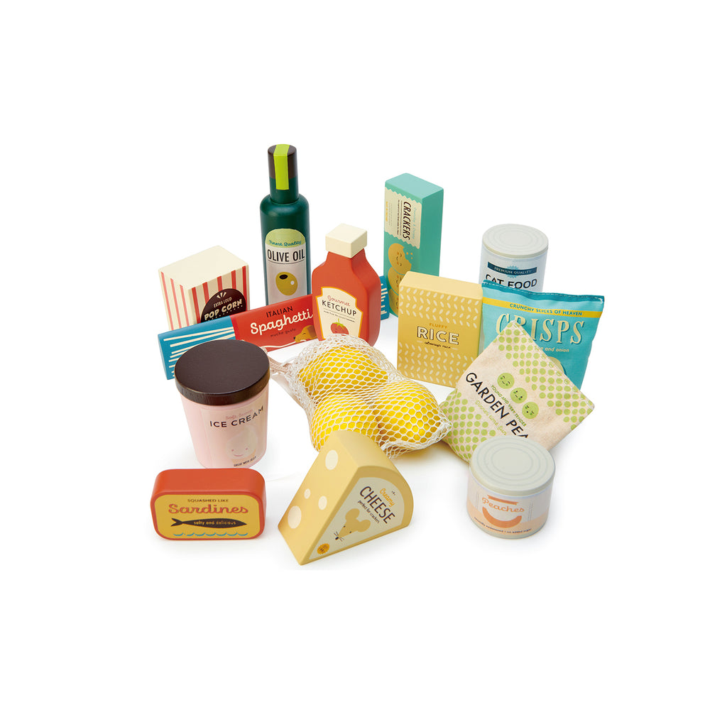 Supermarket Grocery Set by Tender Leaf Toys, available at Bobby Rabbit. Free UK Delivery over £75