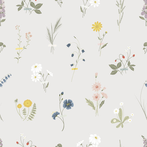 Wildflowers Wallpaper by Lilipinso, available at Bobby Rabbit.