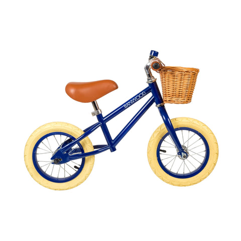 Banwood 'First Go!' Balance Bike in navy blue, available at Bobby Rabbit.