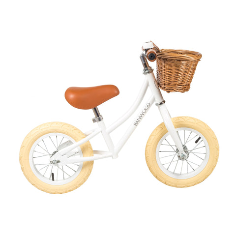 Banwood 'First Go!' Balance Bike in white, available at Bobby Rabbit.