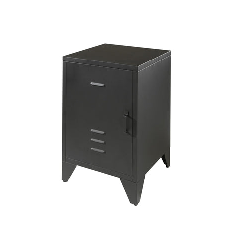 'Bronx' Matt Black Metal Bedside Table by Vipack, available at Bobby Rabbit. Free UK Delivery over £75