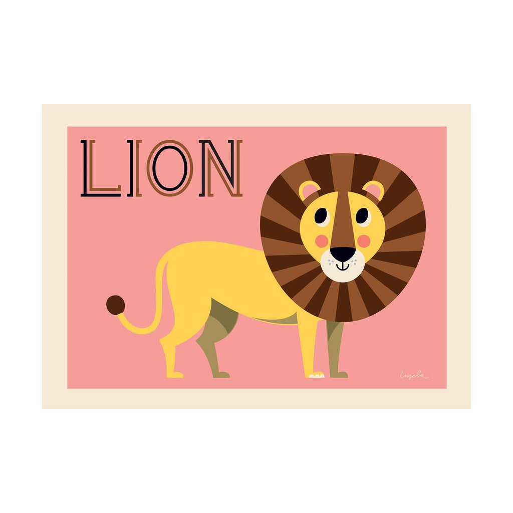 Friendly Lion Poster in our 50 X 70Cm Poster collection, by Omm Design available at Bobby Rabbit