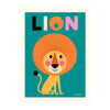Lion poster for children's rooms, designed by Ingela P. Arrhenius for OMM Design and available at Bobby Rabbit.
