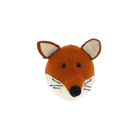Mini Fox Head to hang on the wall, made by Fiona Walker England and available at Bobby Rabbit.
