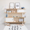 Toys, Books and Accessories on Oeuf Mini Library Shelf, styled by Bobby Rabbit.