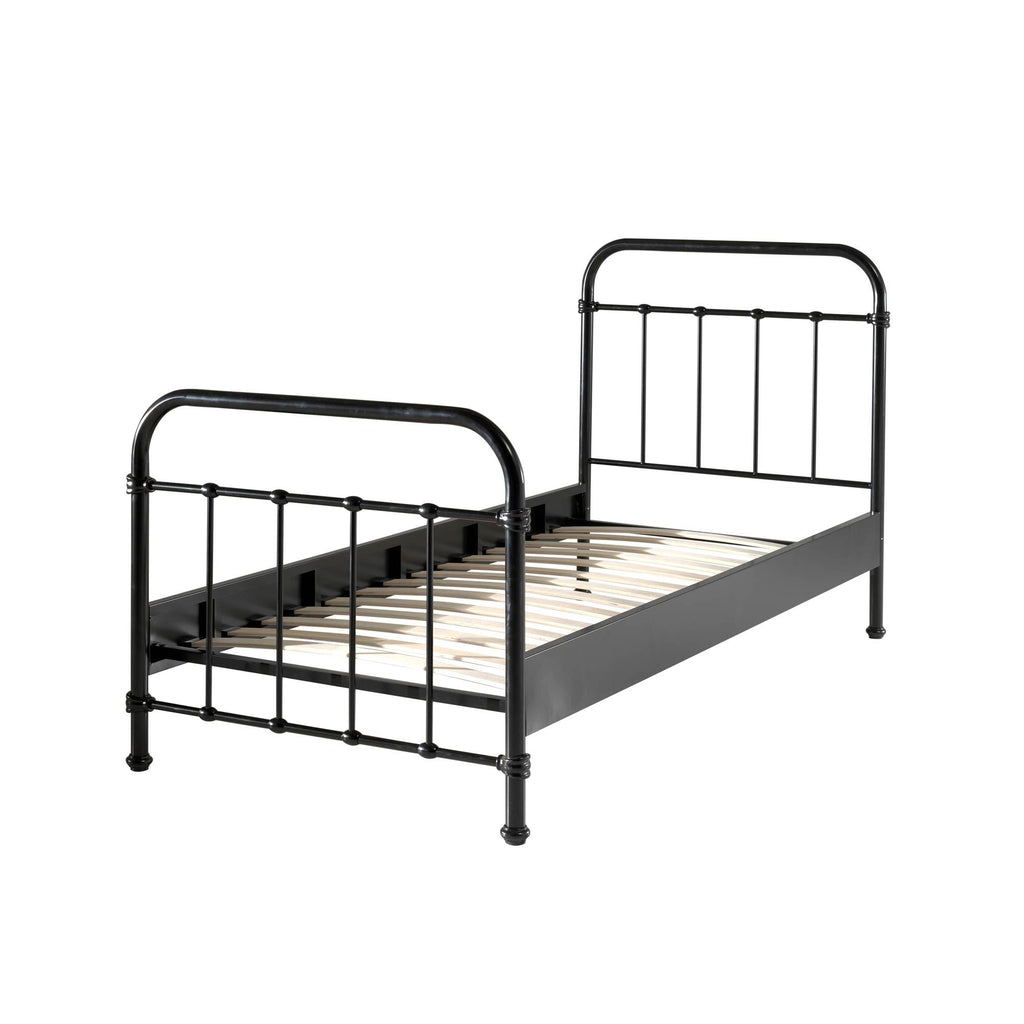 'New York' Black Metal Single Bed by Vipack, available at Bobby Rabbit.