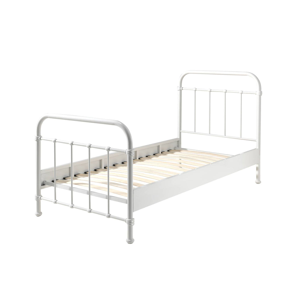 'New York' White Metal Single Bed by Vipack, available at Bobby Rabbit.