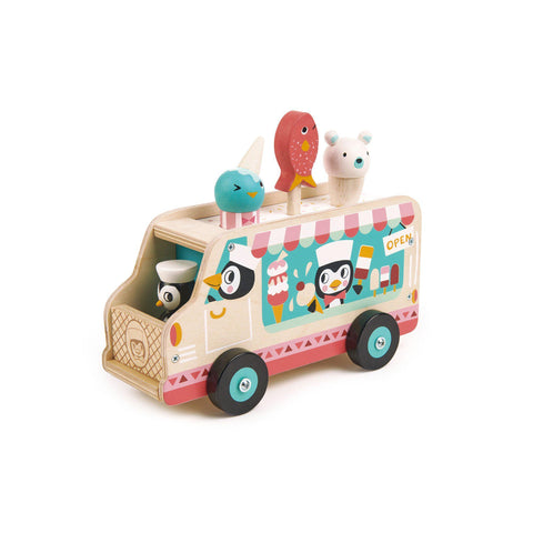 Penguin's Gelato Van Wooden Toy by Tenderleaf Toys, available at Bobby Rabbit.