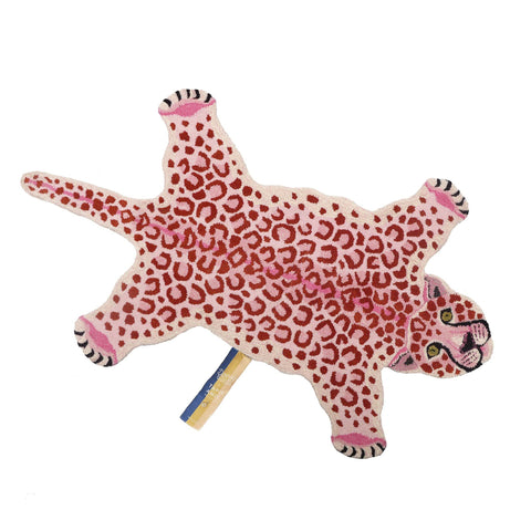 Pinky Leopard Rug (Large) by Doing Goods, available at Bobby Rabbit.