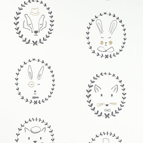 Portraits Wallpaper by Hibou Home, available at Bobby Rabbit.