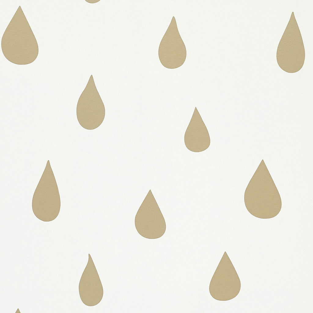Raindrops Wallpaper - Gold by Hibou Home, available at Bobby Rabbit.
