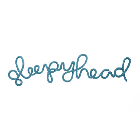 'Sleepyhead' Wall Decoration - Petrol Blue by Hey Kiddo, available at Bobby Rabbit.