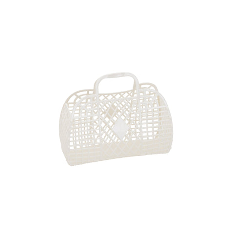 Small Cream Retro Basket by Sun Jellies, perfect for storing away those little treasures! Available at Bobby Rabbit.