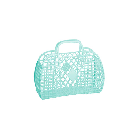 Small Mint Retro Basket by Sun Jellies, perfect for storing away those little treasures! Available at Bobby Rabbit.