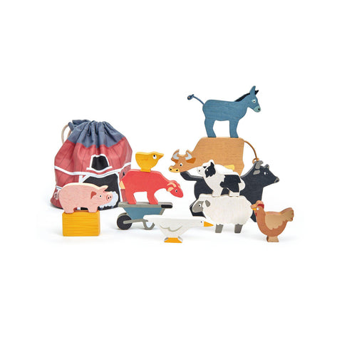 Stacking Farmyard Wooden Toy by Tender Leaf Toys, available at Bobby Rabbit.