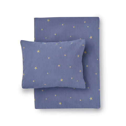  Starry Sky Bed Linen Set - Indigo by Hibou Home, available at Bobby Rabbit.