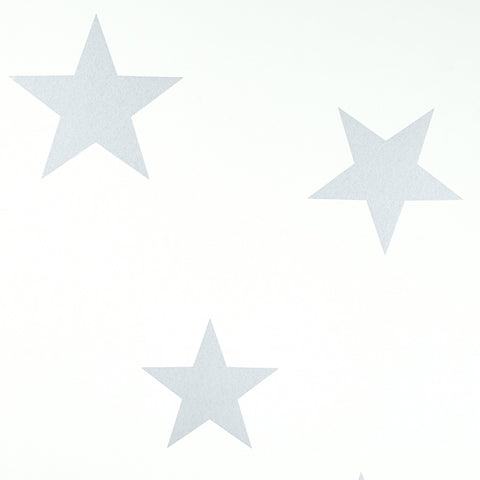 Stars Wallpaper - Silver / White by Hibou Home, available at Bobby Rabbit.