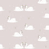 Swans Wallpaper - Pale Rose by Hibou Home, available at Bobby Rabbit.