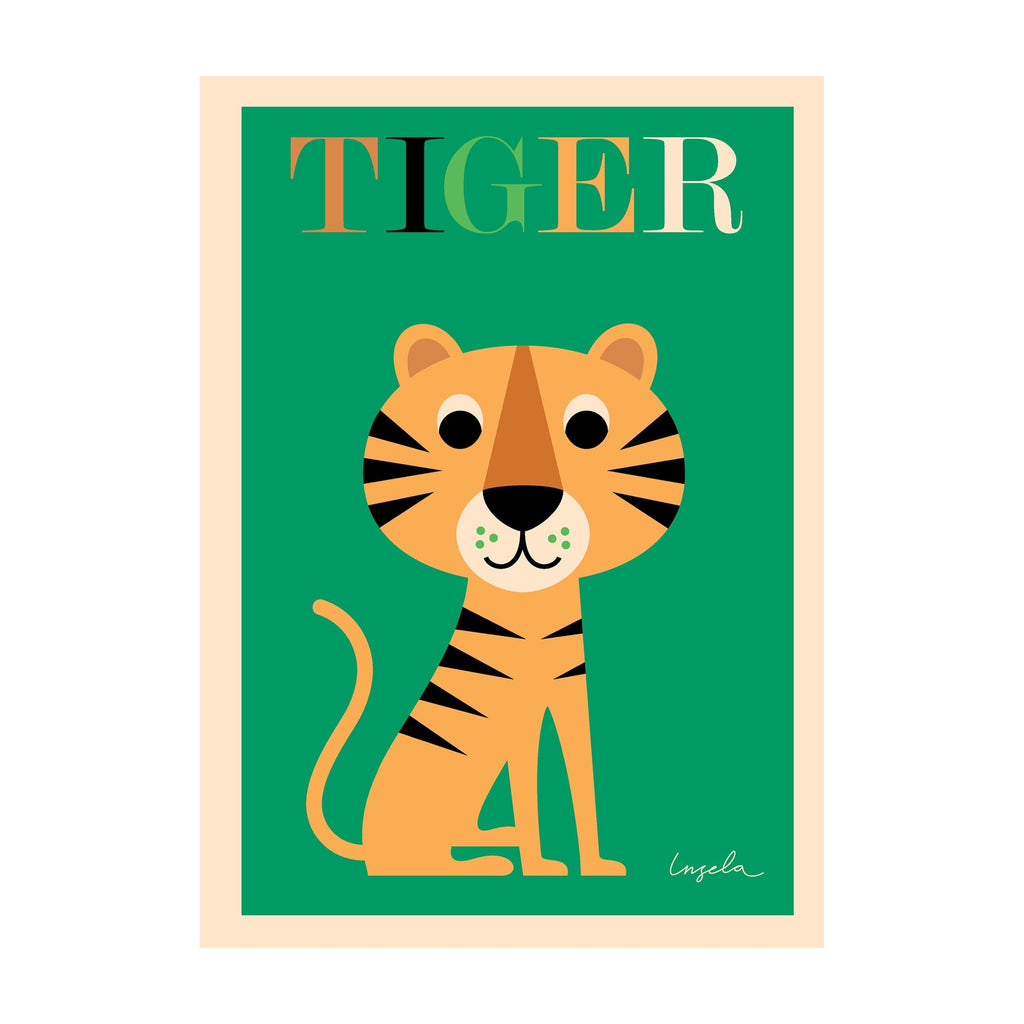 Tiger poster for children's rooms, designed by Ingela P. Arrhenius for OMM Design and available at Bobby Rabbit.